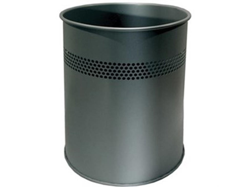 Papirkurv Twin med huller 15 liter sort