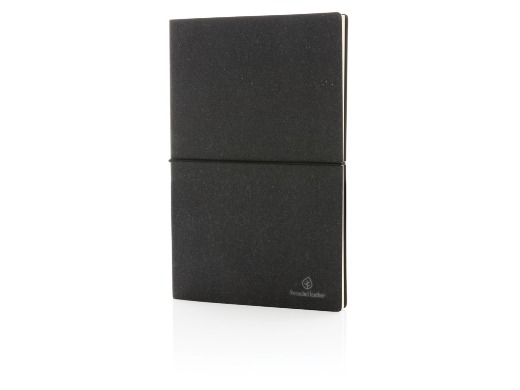 A5 notesbog i genanvendt læder, grå