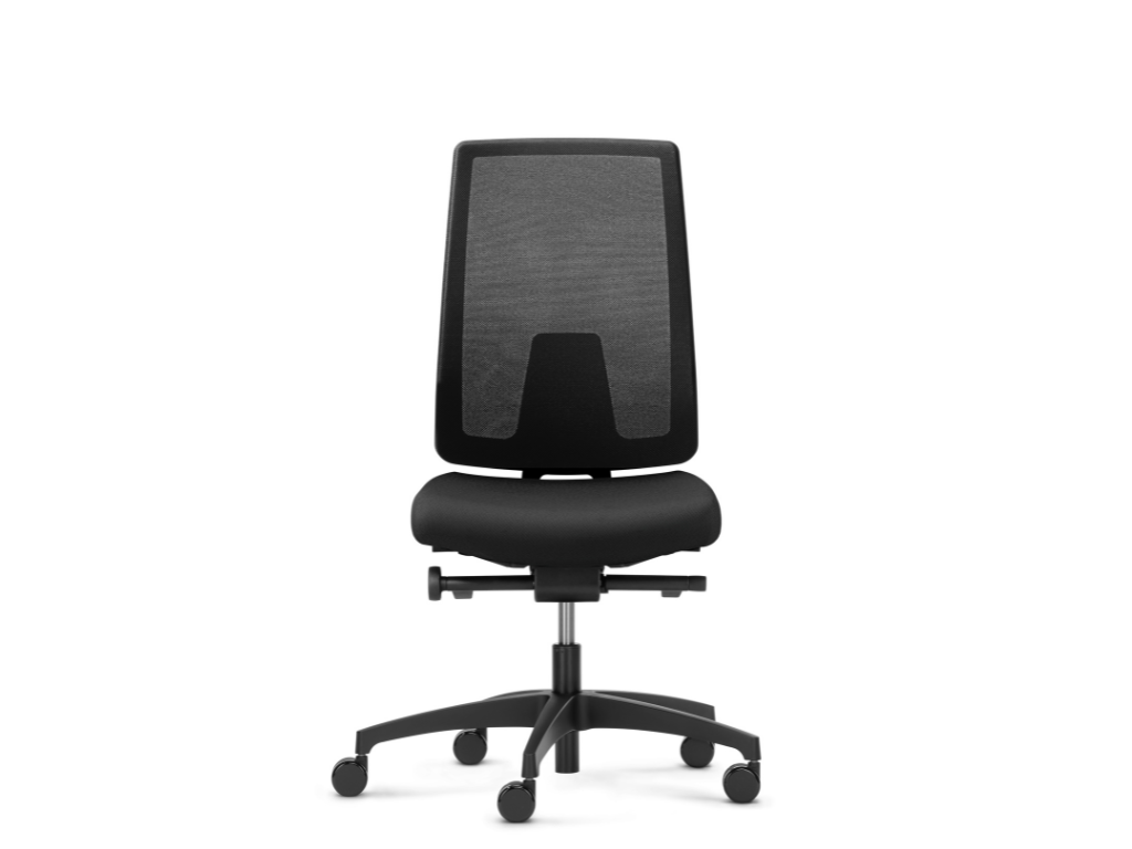 XL kontorstol 150 kg | Dauphin Indeed 7056 | Sort m/netryg