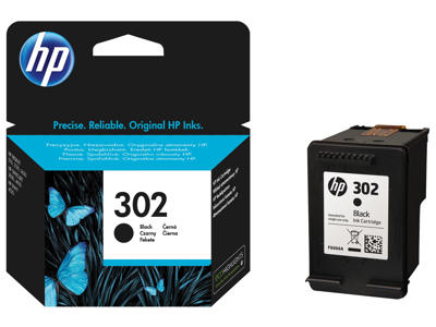 HP 302 blæk sort, 190 sider