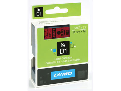 Dymo tape 45807 19mm sort/rød