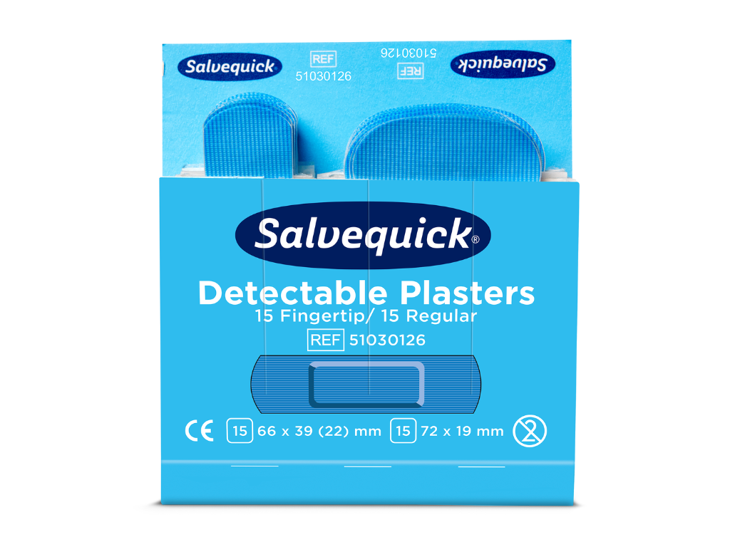 Plaster fingerspids blå refill Salvequick 30 stk