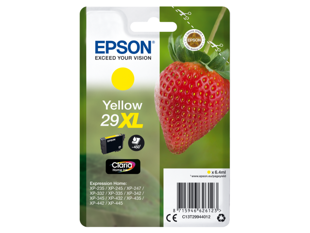 Epson blæk 29XL gul, 450 sider