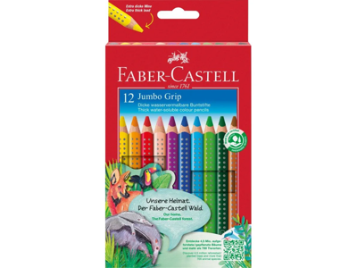 Farveblyant Faber Castell Jumbo Grip 12 ass.