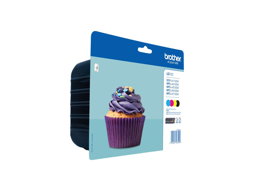 Brother blæk LC123 CMYK, 2400 sider