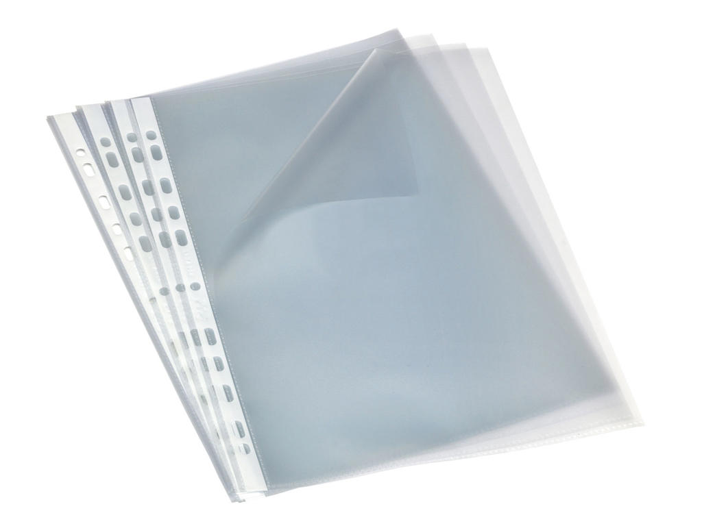 Plastlomme A4 0,09 præg å/top+venstre 100 stk Bantex 