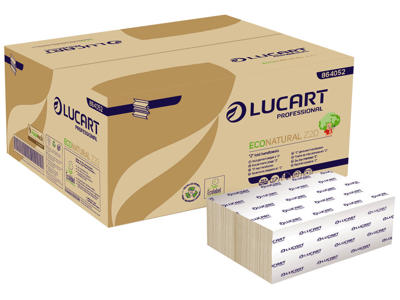 Håndklædeark Lucart T3 Natural Z-fold 2-lags 100% genbrug 15x200 ark