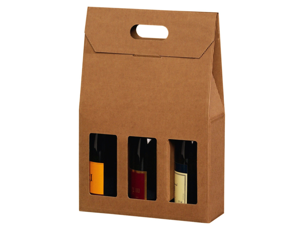 Vinæske brun bølge 3 flasker, åben, 20 stk.