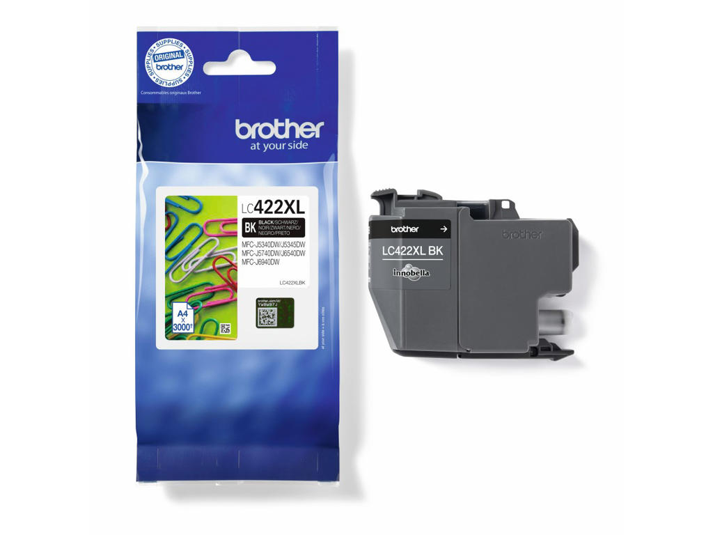 Brother blæk LC422XLBK sort, 3000 sider