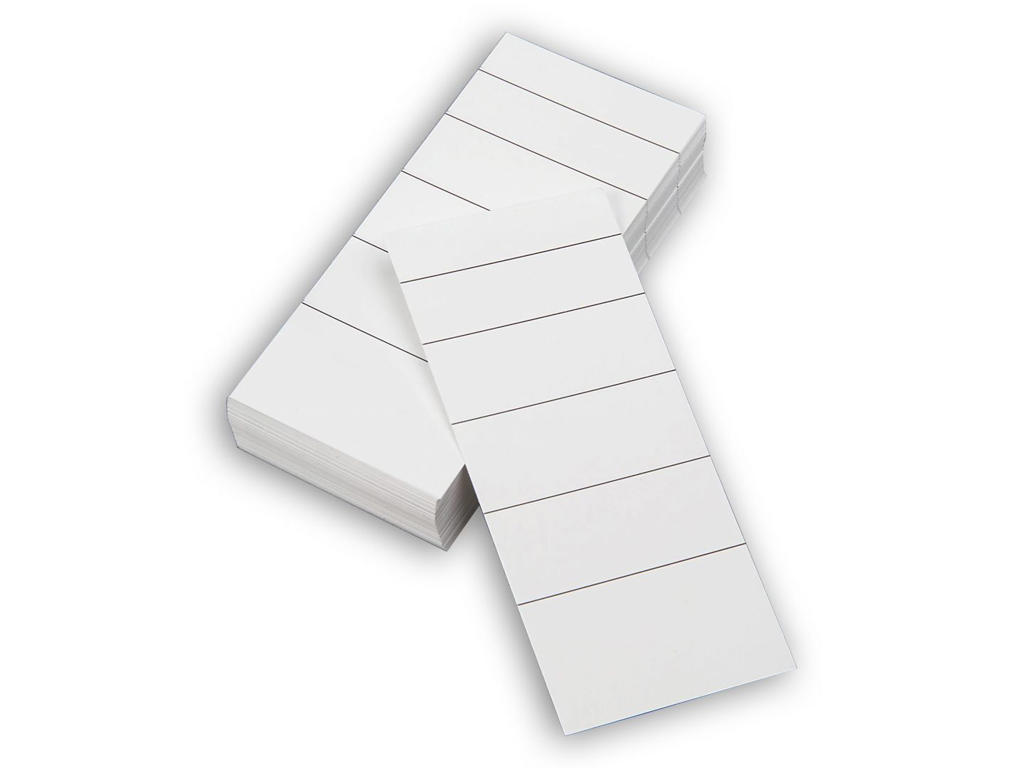 Rygetiketter neutral bred 50 x 112 mm. Til 70 mm brevordner, 100 stk