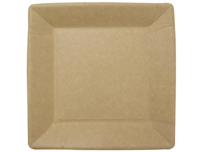 Tallerken 23x23 cm pap nature brun 50 stk