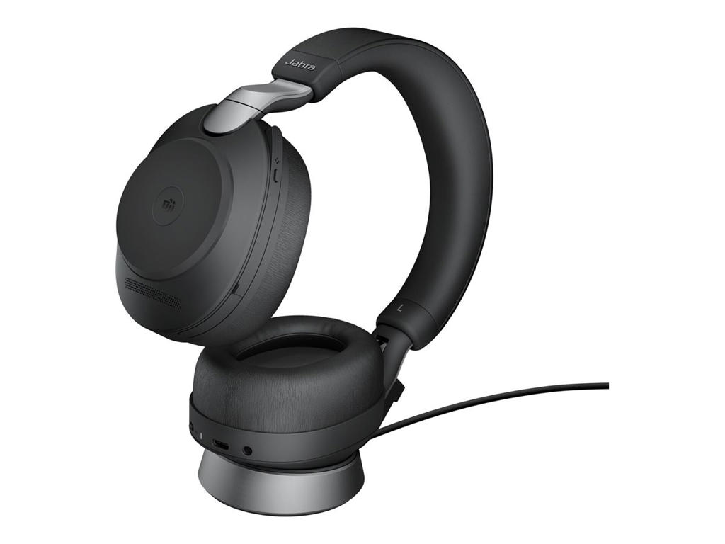 Headset Jabra Evolve 2 85 MS stereo med ladestander sort