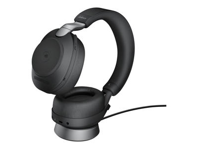 Headset Jabra Evolve 2 85 MS stereo med ladestander sort