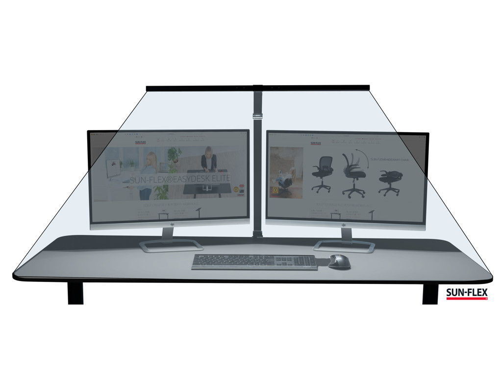 Screenlite lampe sort 80 cm med kantbeslag