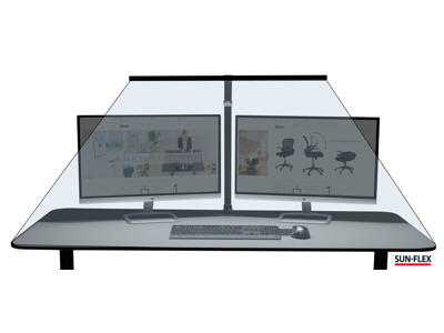 Screenlite lampe sort 80 cm med kantbeslag