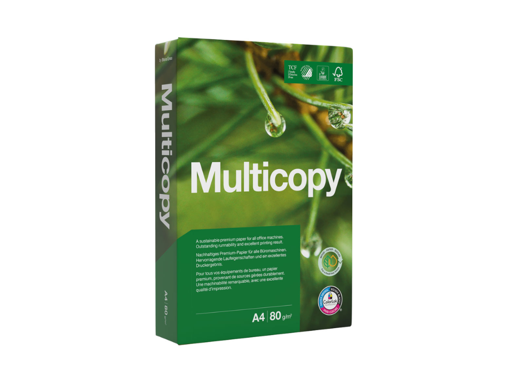 Kopipapir A4 | Multicopy | 80 g | 4 Huller | 2500 ark