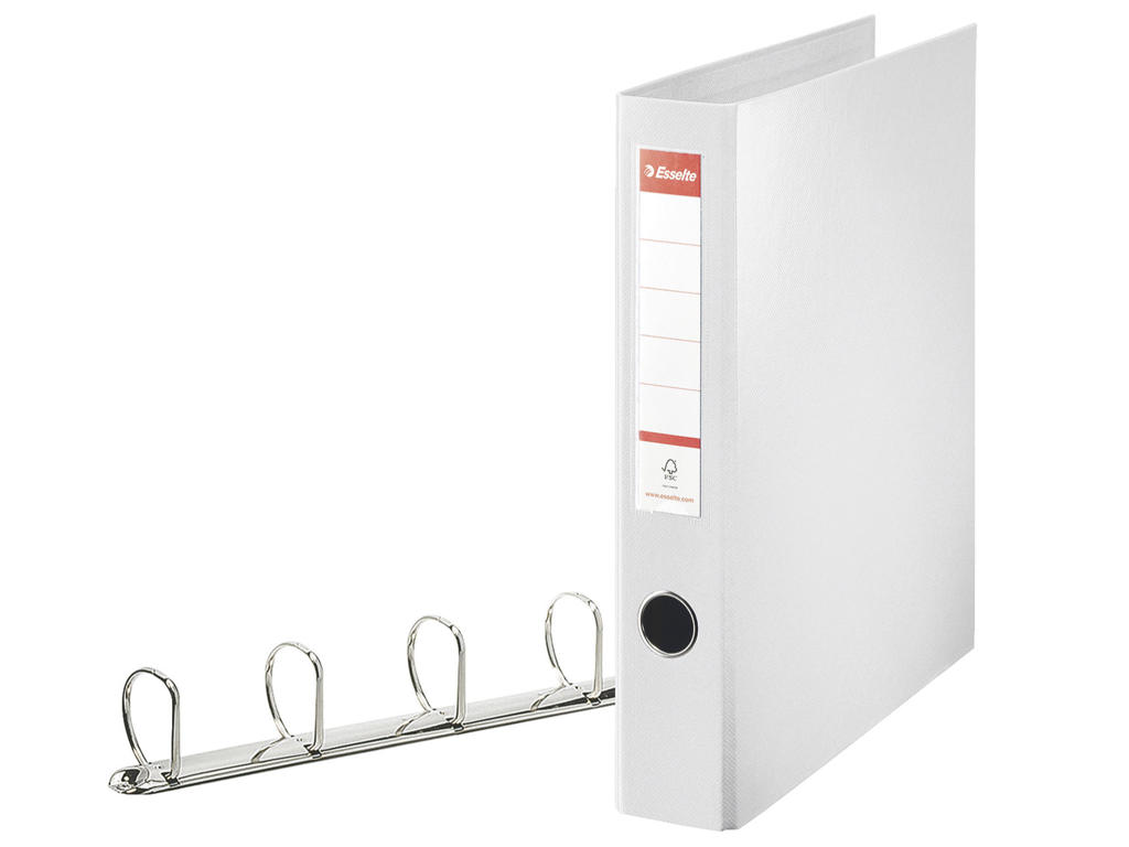 Ringbind A4 82400 hvid 4 ringe