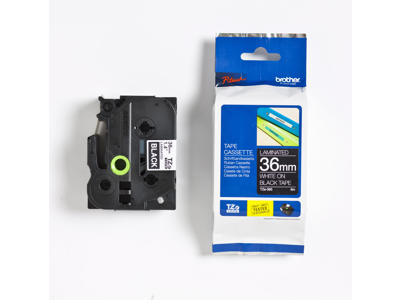 Brother tape TZe365 36mm hvid/sort