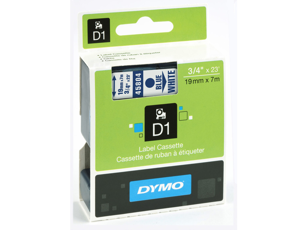 Dymo tape 45804 19mm blå/hvid