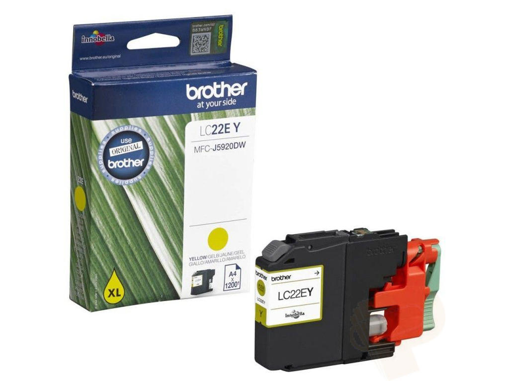 Brother blæk LC22EY gul, 1200 sider