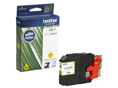 Brother blæk LC22EY gul, 1200 sider