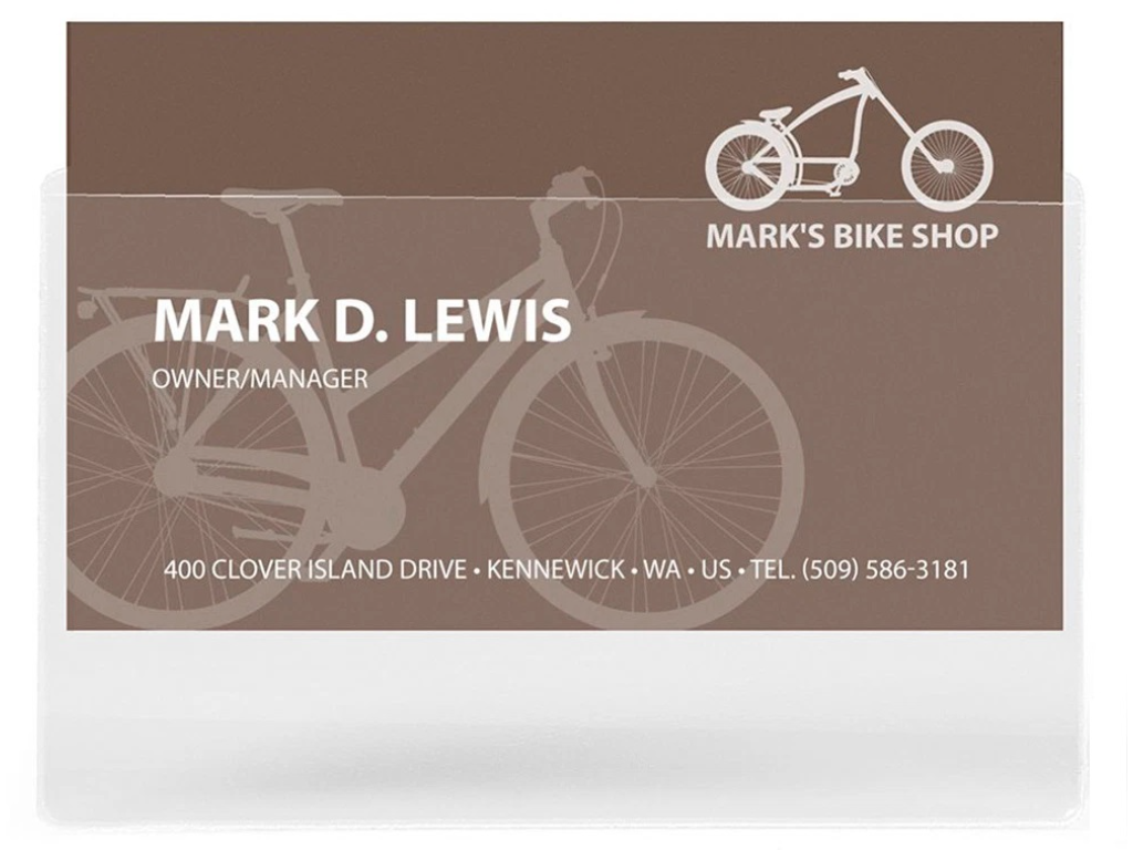 Visitkortlomme 105x60mm m/flap åben lang side, selvkl. 10 stk.