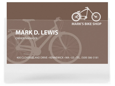 Visitkortlomme 105x60mm m/flap åben lang side, selvkl. 10 stk.