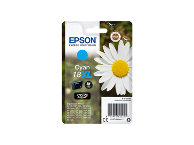 Epson blækpatron 18XL cyan, 180 sider