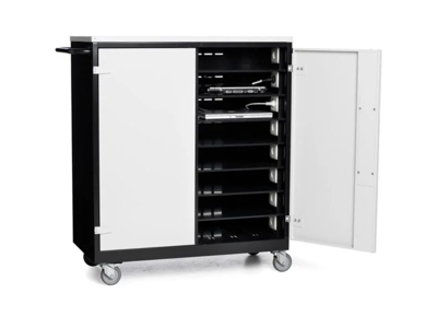 PC opladningsskab med 16 rum sort/lysgrå