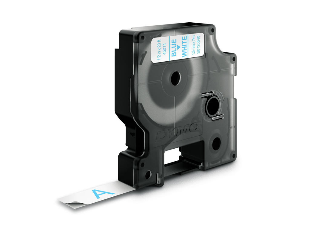 Dymo tape 45014 12mm blå/hvid
(S0720540)