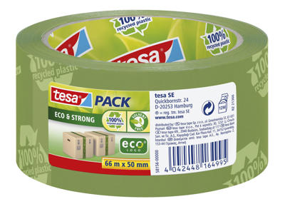 Pakketape Tesa PP Ecologo 50 mm x 66 meter grøn