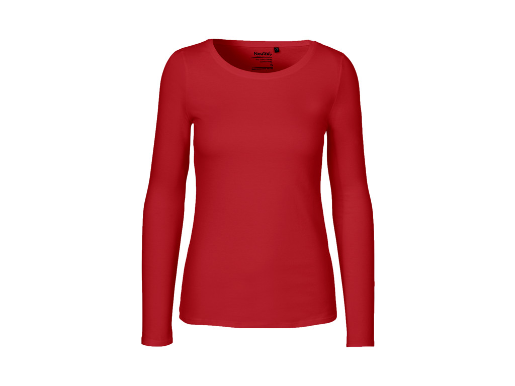 Dame Langærmet T-shirt Neutral O81050 rød