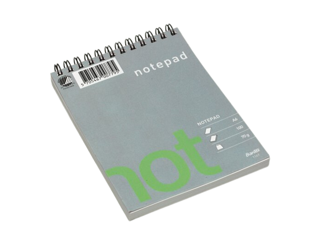 Notesblok A6 ulinjeret med spiral