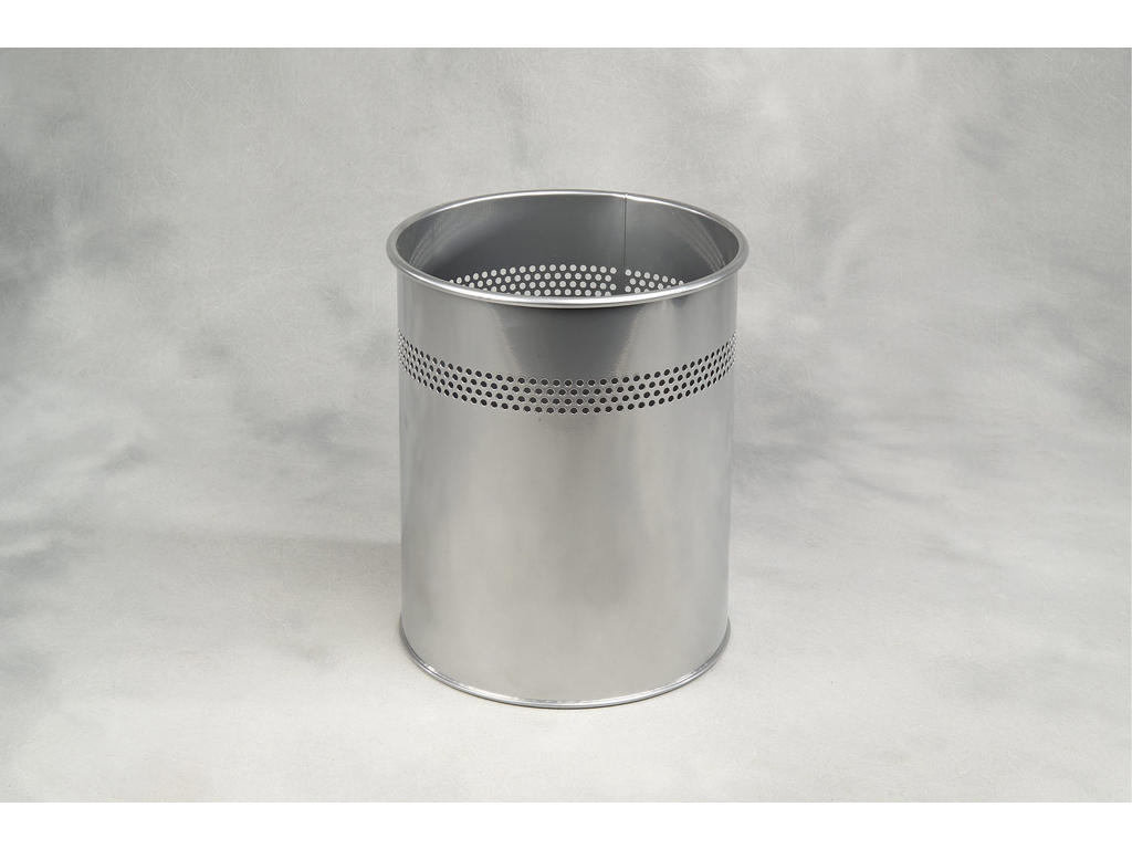 Papirkurv Twin med huller 15 liter sølv