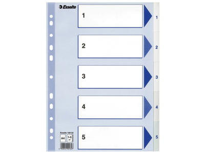 Talregister A4 Esselte 1-5 hvid