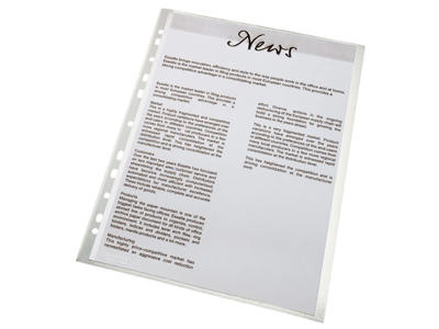 Plastlomme A4 Esselte 0,075 præg åben venstre side 100 stk