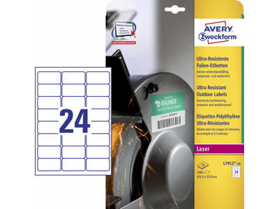 Etiket 63,5x33,9mm Avery L7912 24 stk/ark 10 ark