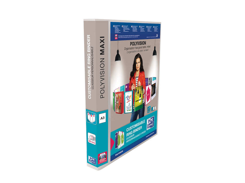 Ringbind A3 Polyvision Maxi 30mm højformat hvid