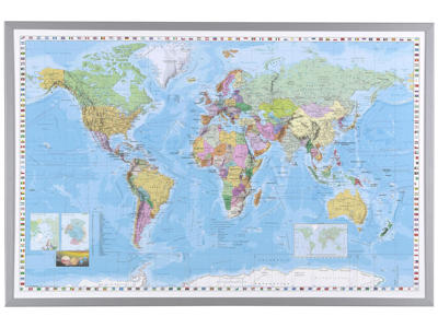 Verdenskort Indrammet 60x90 cm