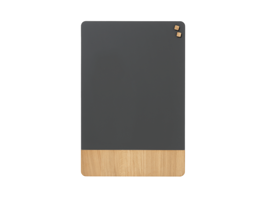 Magnetisk glastavle Naga | 60 x 80 cm | Mat glas grå med egefiner