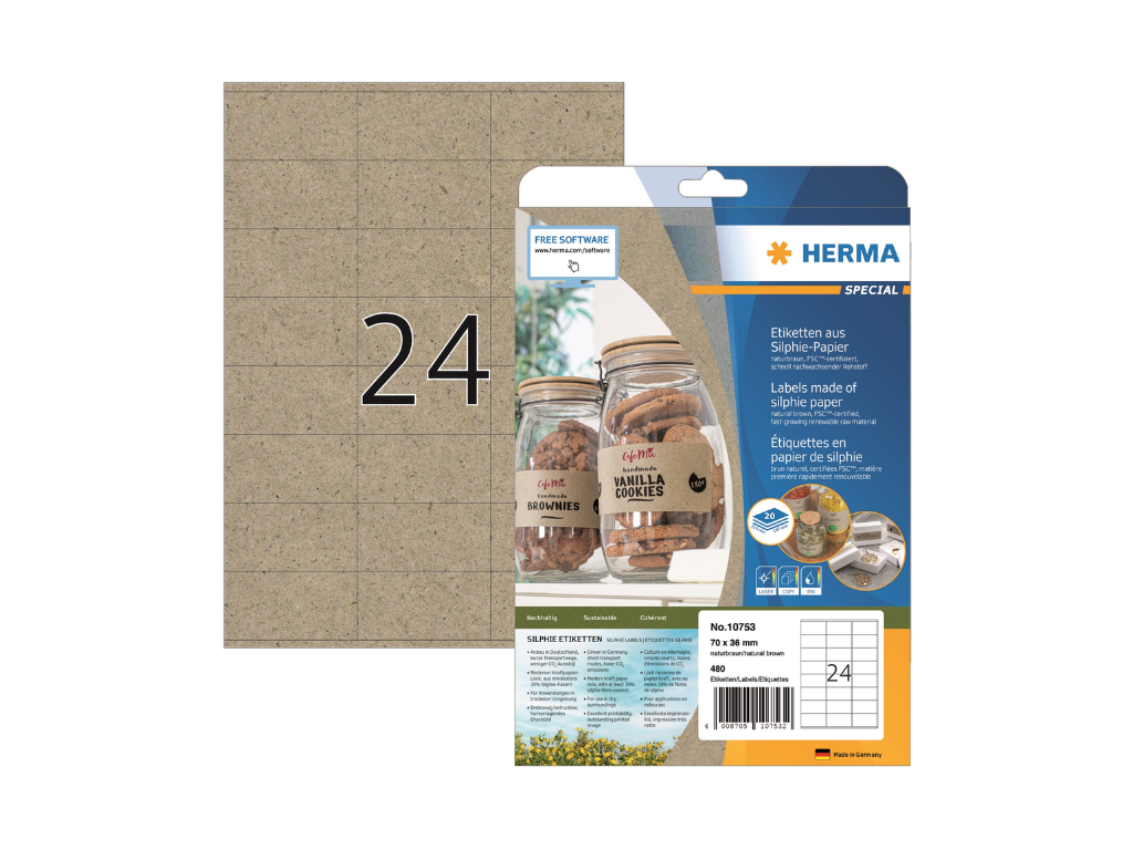 Etiket 70x36mm Herma Silphie 24 stk/ark 20 ark