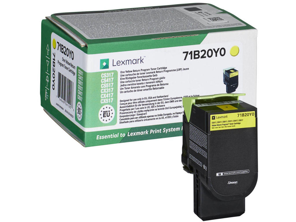 Lexmark toner 702X 71B20Y0 gul, 2300 sider