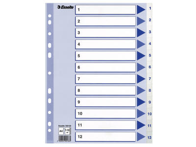 Talregister A4 Esselte 1-12 Hvid