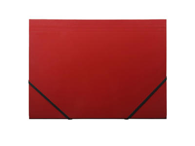 Elastikmappe A4 karton rød m/3 klapper