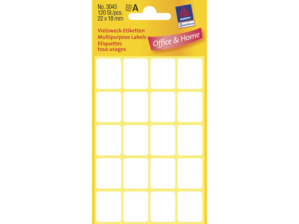 Etiketter 22x18mm 3043 120 stk