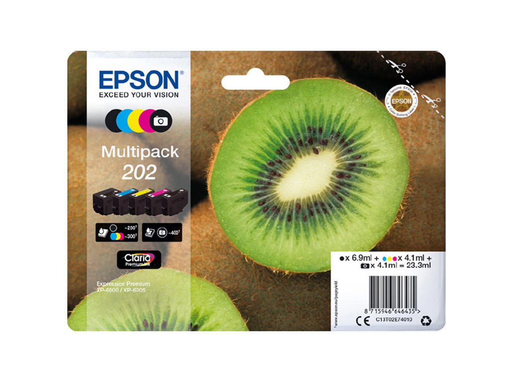Epson blæk T202 sampak 5 farver