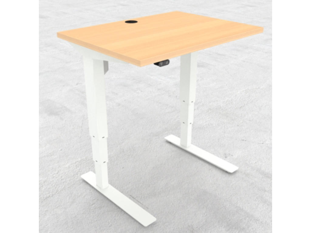 Hæve-/ Sænkebord 80x60 cm bøg med Hvidt Stel