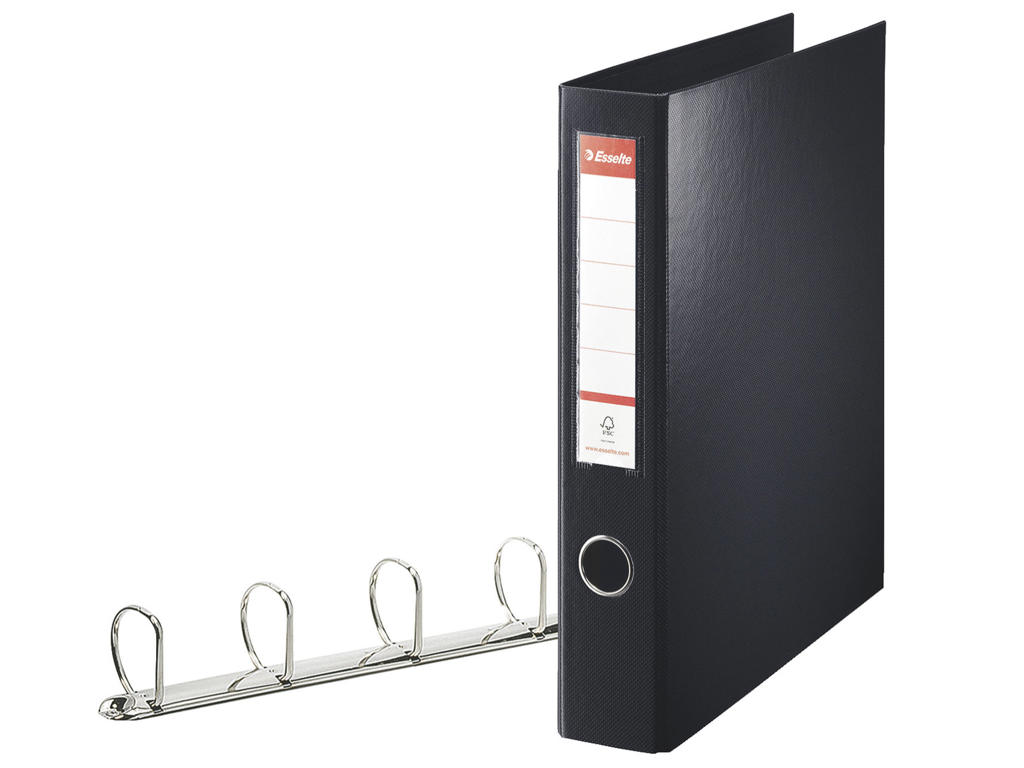 Ringbind A4 82407 sort 4 ringe