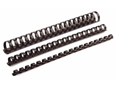 Spiralrygge 14 mm 21 ringe sort 100 stk A4
