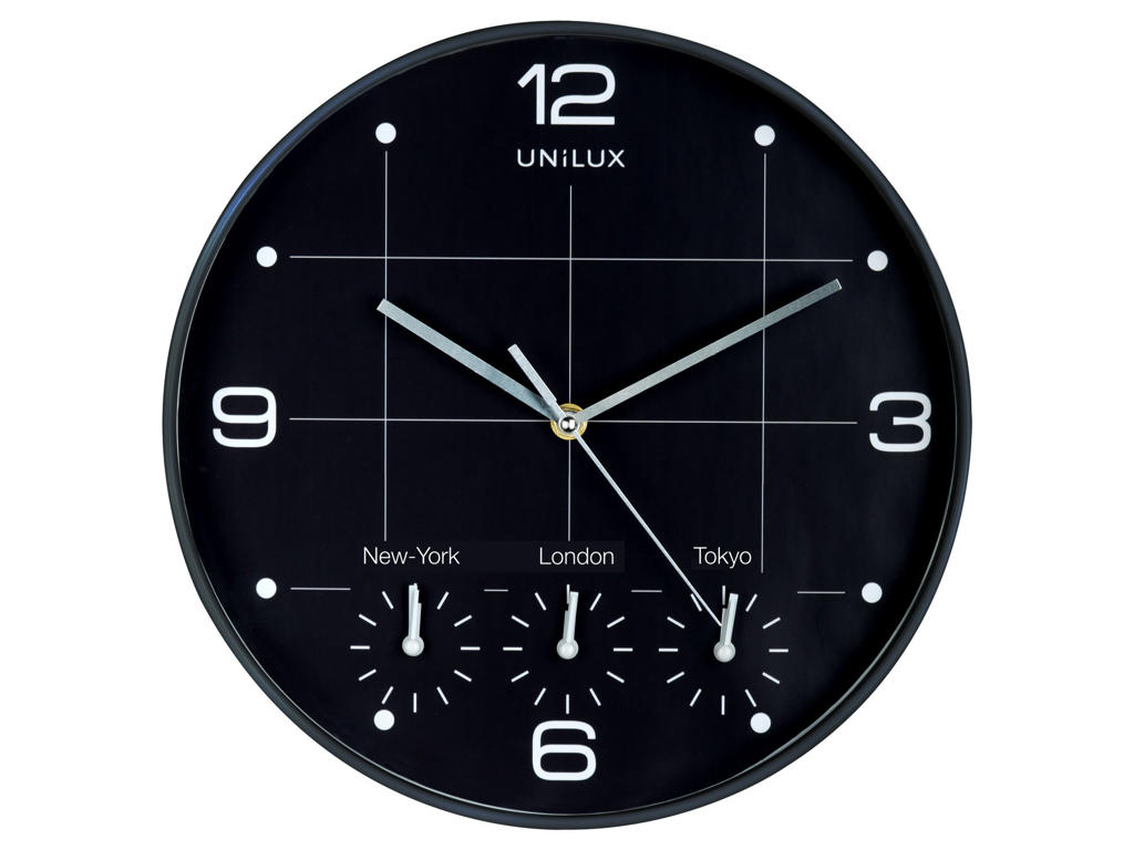 Vægur Unilux On Time ø 30,5 CM Sort